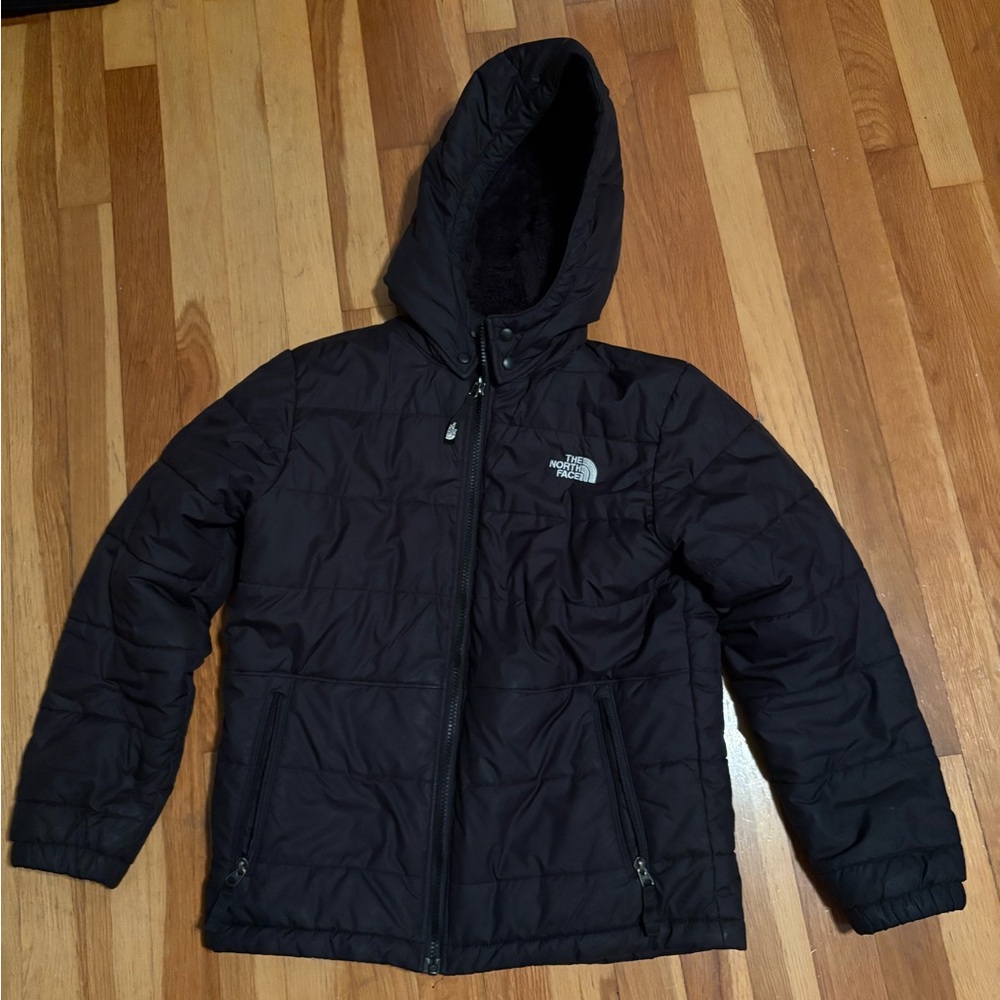 The North Face Boys Black Hooded Puffer Jacket